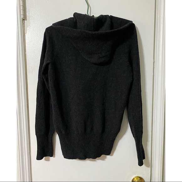 jcrew wool cashmere charcoal hooded sweater - Picture 3 of 3